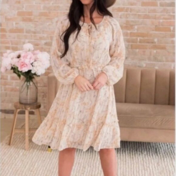 House of Harlow 1960 Orange and Purple Paisley Midi Dress sz M - Boho Neutral - Picture 1 of 6